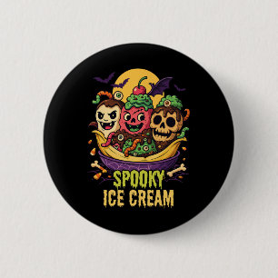 Spooky Ice Cream Dessous Halloween Design Button