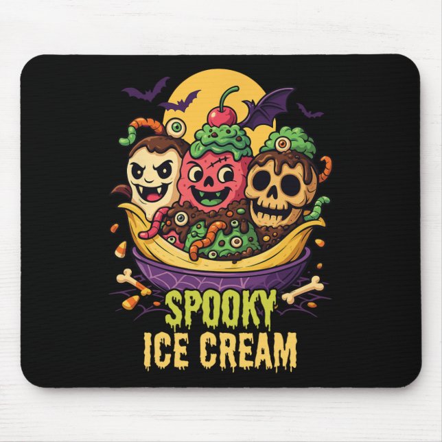 Spooky Ice Cream Dessous Halloween Design Mousepad (Vorne)