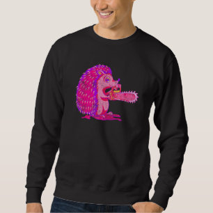 Spooky Igel Vaporwave Creepy Animal Chainsaw H Sweatshirt