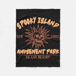 Spooky Island Est 2002 Vergnügungspark Skull Hallo Fleecedecke