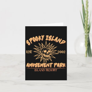 Spooky Island Est 2002 Vergnügungspark Skull Hallo Karte