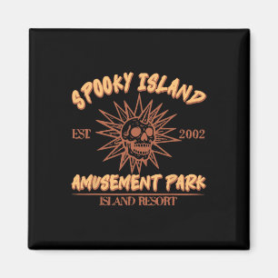 Spooky Island Est 2002 Vergnügungspark Skull Hallo Magnet