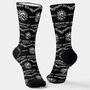 Spooky Island Est 2002 Vergnügungspark Skull Socken