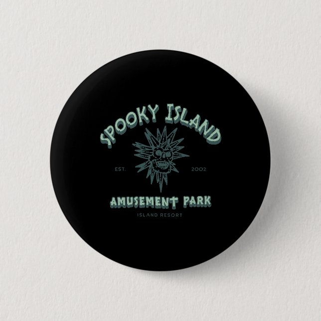 Spooky Island Retro Halloween Skull 90er Halloween Button (Vorderseite)