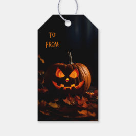 Spooky Jack-O-Lantern Geschenkanhänger