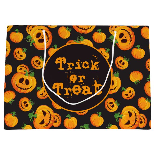 Spooky Jack-O-Lantern Halloween-Geschenktasche Große Geschenktüte (Vorderseite)