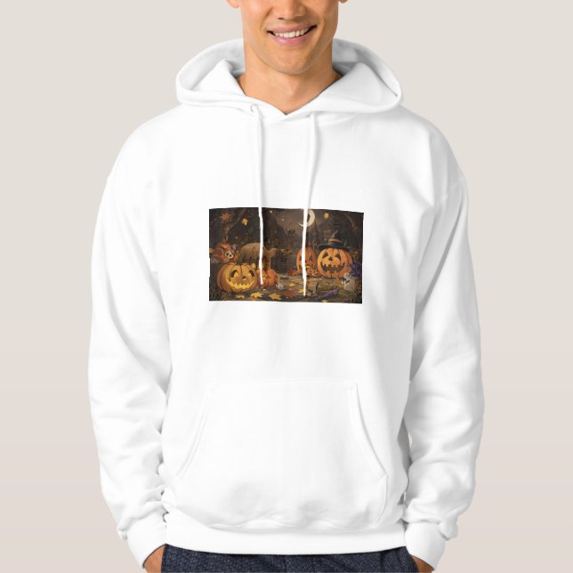 Spooky Jack-o'-Lantern Halloween Pullover Hoodie. (Vorderseite)