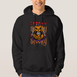 Spooky Jack-O-Lantern mit Skull und Skeletthand Hoodie