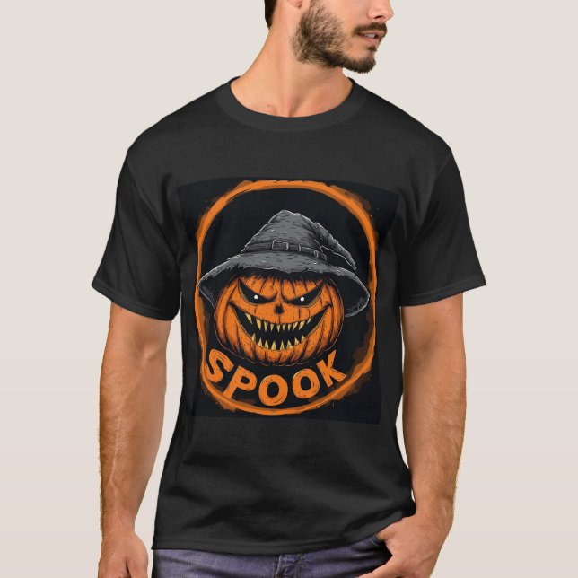 Spooky Jack-O'-Lantern Pumpkin T-Shirt (Vorderseite)