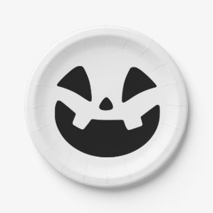 Spooky Jack-o'-Lantern Silhouette Halloween-Tasse Pappteller