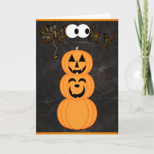 Spooky Jack-o-Lantern Tower Halloween Karte