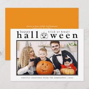 Spooky Jack-o'-Laterne Happy Halloween 1 Foto Feiertagskarte