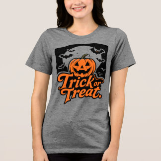 Spooky Jack-o''Lantern Trick oder Treat Halloween Tri-Blend Shirt
