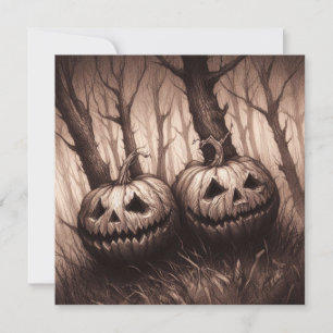 Spooky Jack O'Lanterns Halloween Horror Karte