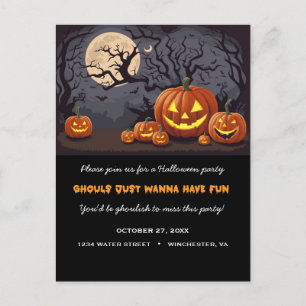 Spooky Jack O'lanterns Spuk Halloween-Party   Einladungspostkarte