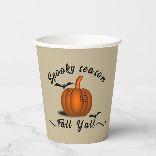 Spooky Jahreszeit Herbst Pappbecher (Vorderseite)