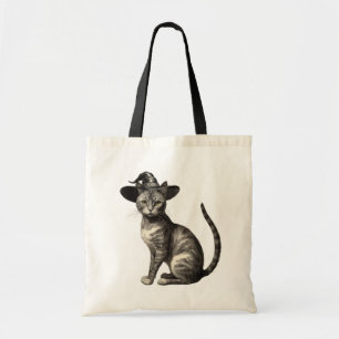 Spooky Katze mit Hexenhut Halloween Tragetasche