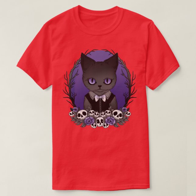 Spooky-Katze T-Shirt (Design vorne)