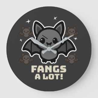 Spooky Kawaii Bat Halloween Large Clock Große Wanduhr