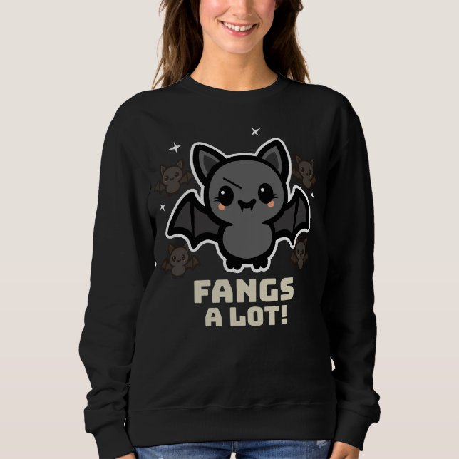 Spooky Kawaii Bat Halloween Women's Sweatshirt (Vorderseite)