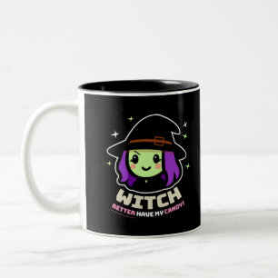 Spooky Kawaii Hexenmeister Halloween Tasse