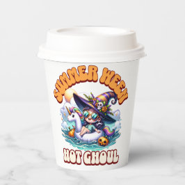 Spooky Kawaii Summerween Witch on Unicorn Float Pappbecher