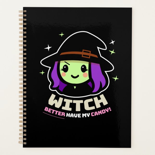 Spooky Kawaii Witch Halloween Planner Planer (Vorderseite)
