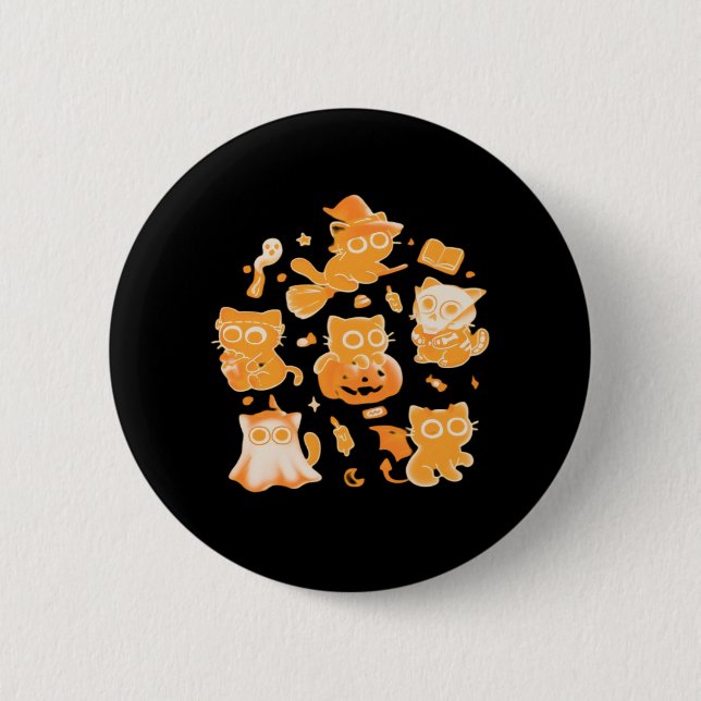 Spooky Kittens Classic T - Shirt Button (Vorderseite)