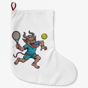 Spooky Krampus Tennis Weihnachtssport Großer Weihnachtsstrumpf