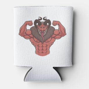 Spooky Krampus Weihnachten Flexing Muscle Fitness Dosenkühler