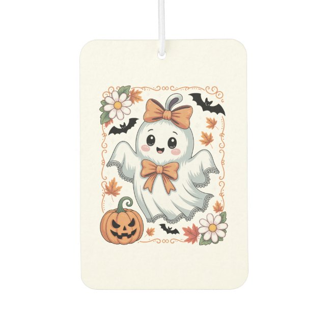 Spooky Lace Ghost Halloween Autolufterfrischer (Vorderseite)