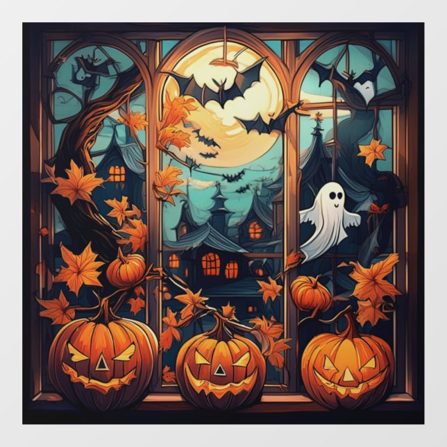 Spooky Lächeln Klammern Fensteraufkleber (Blatt)