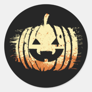 Spooky Laughing Pumpkin Head   Halloween Runder Aufkleber
