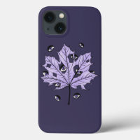 Spooky Leaf Eyes Lila Gotische Kunst