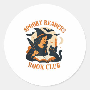 Spooky Leser Book Club Hexe Cat Magic Tank Top Runder Aufkleber