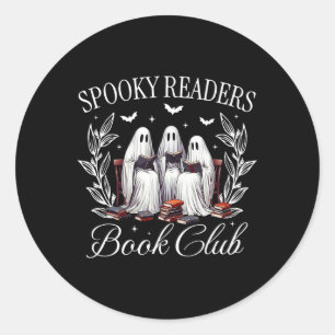 Spooky Leser Buch Club Funny Ghost Lehrer glücklic Runder Aufkleber