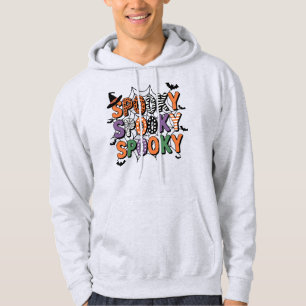 Spooky Lettering Hexenhut und Fledermäuse Hallowee Hoodie