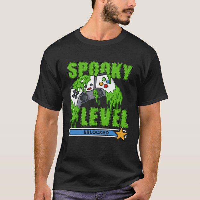 Spooky Level Unlock Halloween Costume Gamer T-Shirt (Vorderseite)