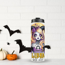 Spooky Libra Zodiac Halloween Geburtstagsgeschenk Thermosbecher