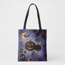 SPOOKY LILA HALLOWEEN PUMPKINS MOONS BATS
