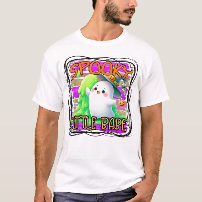 Spooky Little Babe Pumpkin Happy Halloween Beängst T-Shirt (Vorderseite)
