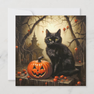 Spooky Little Black Cat Karte