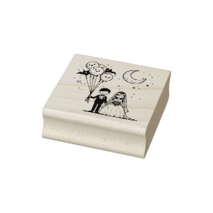 Spooky Little Couple Gummistempel