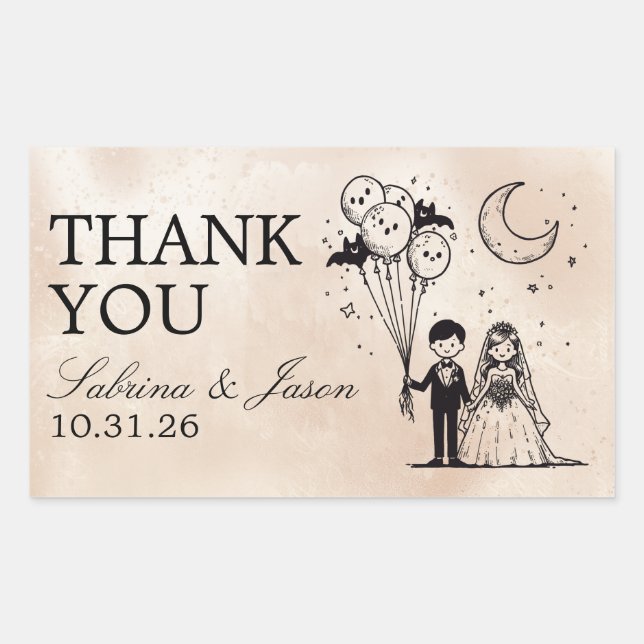 Spooky Little Couple Rechteckiger Aufkleber (Vorderseite)