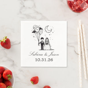 Spooky Little Couple Serviette
