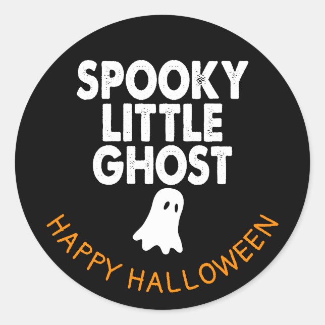 Spooky Little Ghost Happy Halloween Familie Party Runder Aufkleber (Vorderseite)