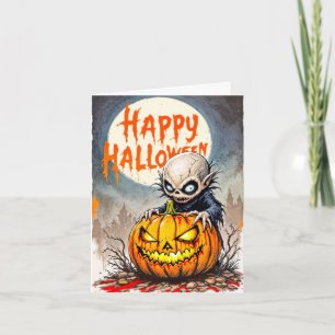 Spooky Little Naughty Vampire Happy Halloween Karte