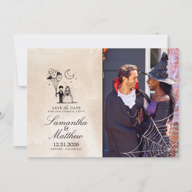 Spooky Little Save the Date Card (Vorderseite)