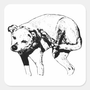 Spooky Little Scratcher Quadratischer Aufkleber