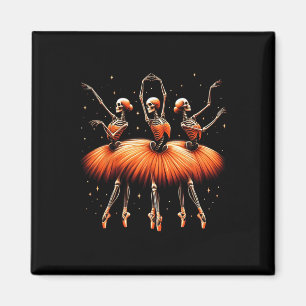 Spooky Llerina Skeleton Dance Funny Halloween Llet Magnet